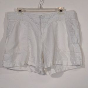 Apt. 9 White Linen Modern Fit Shorts Women's 12